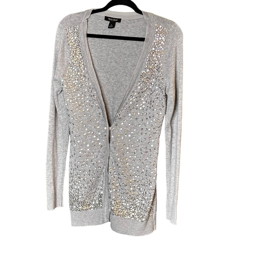🔴5 for $40 SALE WHBM  Grey Sparkly Sequence Grey Cardigan sz S